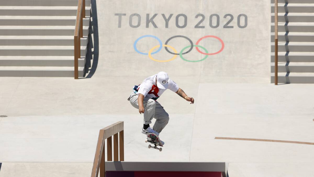 Alana Smith of Team United States practices on the skateboard street course ahead of the Tokyo 2020 Olympic Games in Tokyo, Japan. Picture: Getty Images