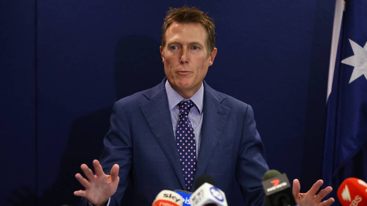  Attorney-General Christian Porter addresses the media after denying a historical rape allegation from 1988. Picture: Getty Images