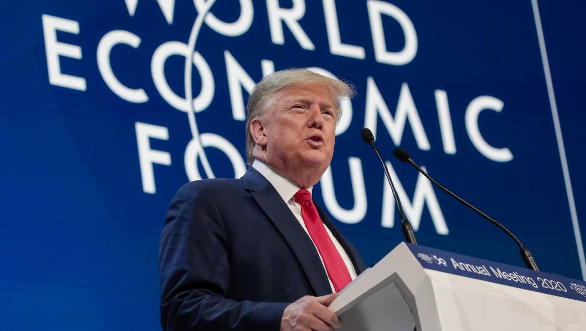 At the World Economic Forum in Davos, Donald Trump flagged new fronts in his dangerous campaign of economic nationalism. Picture: Shutterstock