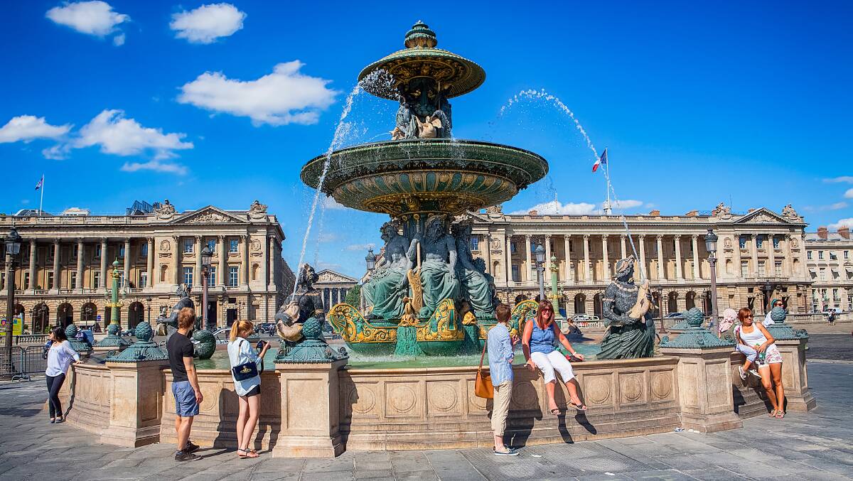 Fontaine des Mers at Place de la Concorde in Paris, France, designed by Jacques Ignace Hittorff and completed in 1840. Picture: Shutterstock