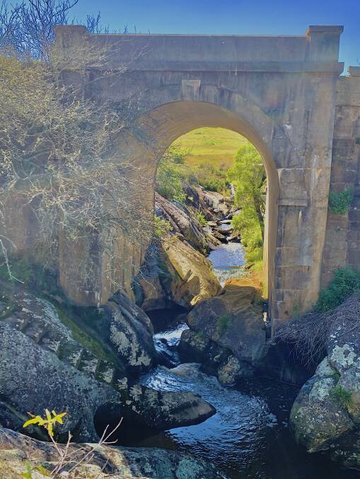 The concrete arch built in 1896 still supports this historic 1836 bridge near the VC Mackey Rest area. Picture: Tim the Yowie Man