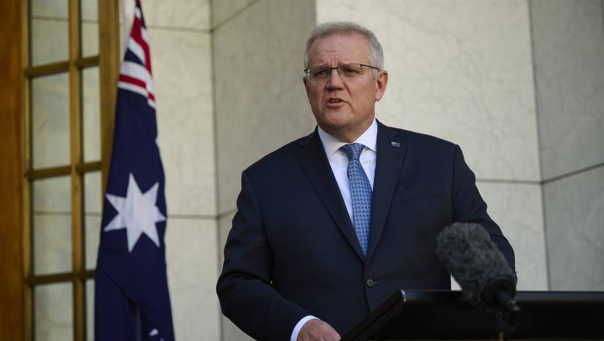 Prime Minister Scott Morrison is on his way to America after ditching a French submarine contract in favour of a new security partnership with the US and UK. Picture: Getty Images