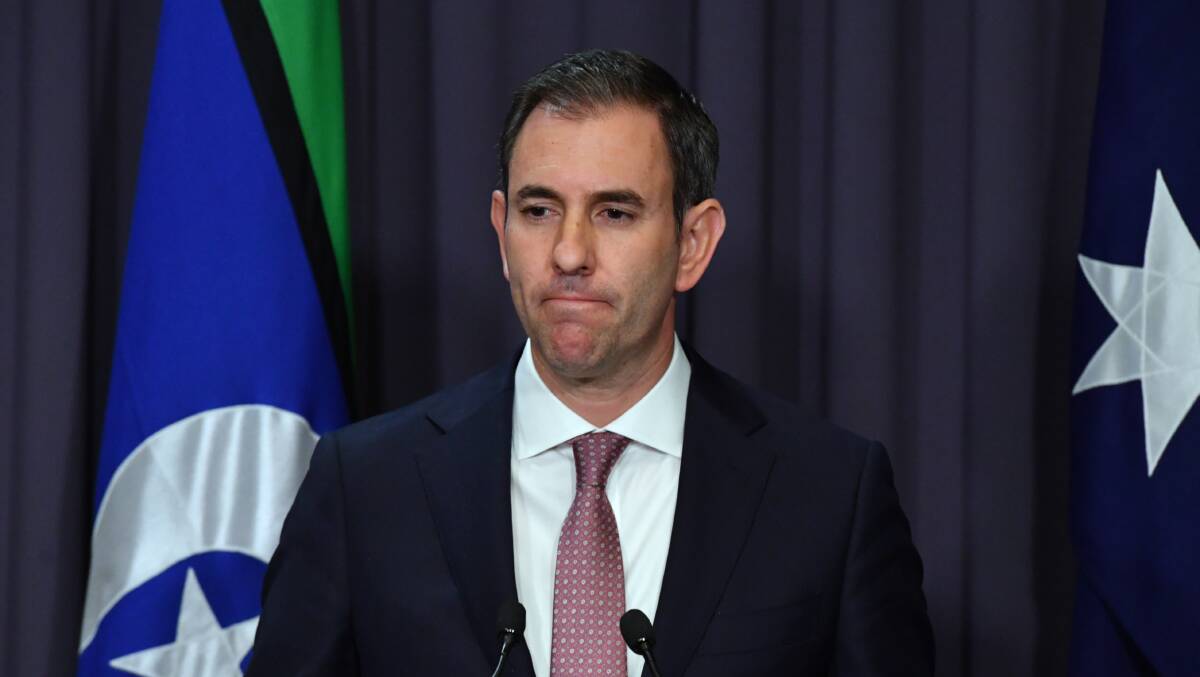 Treasurer Jim Chalmers holds a press conference at Parliament House on Wednesday. Picture: AAP