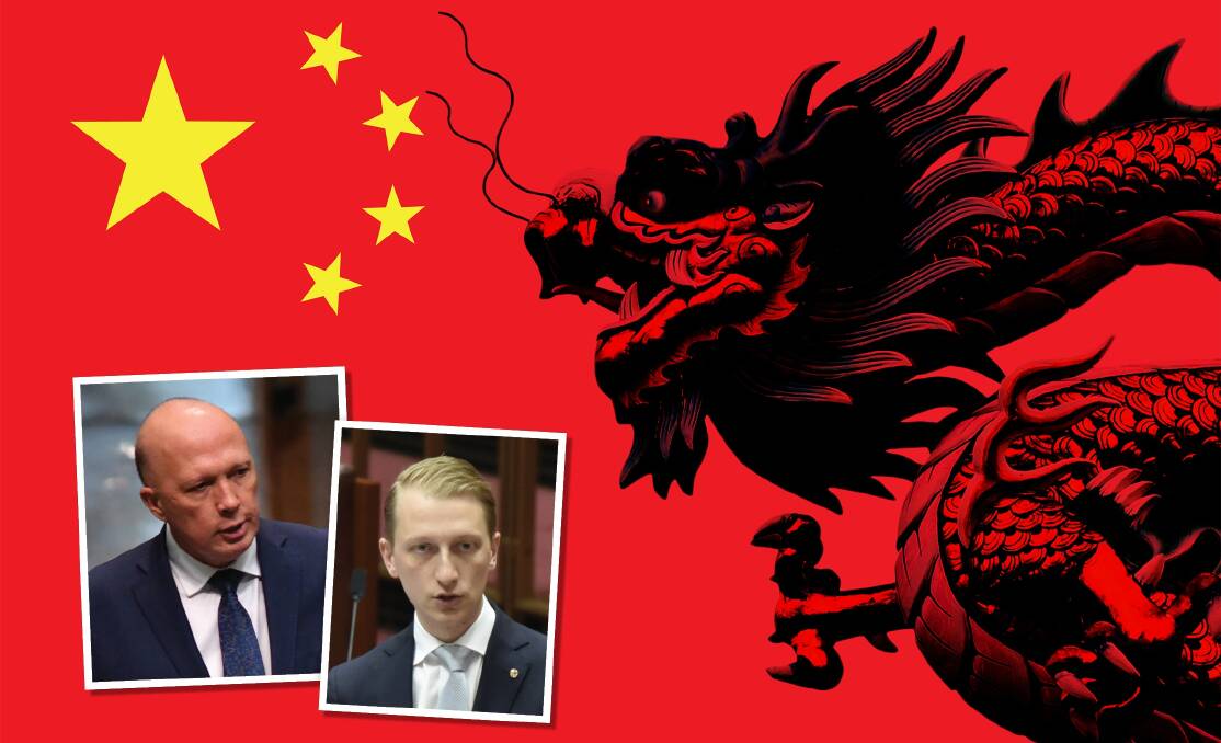 Australian 'hawks' like Peter Dutton and James Paterson lay the blame for recent tensions squarely on China. Pictures: Shutterstock, Getty Images