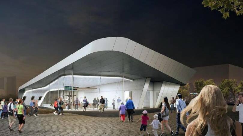 An artist's impression of a proposed entry to the now-ditched Civic underground bus portal. Picture: Supplied