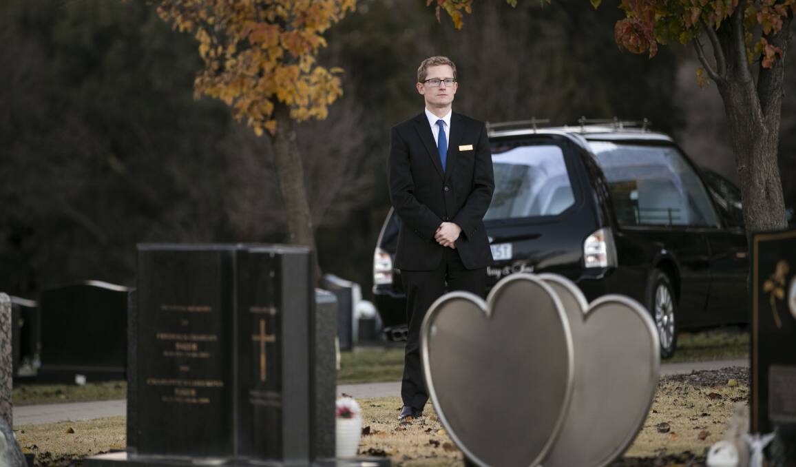 Grantley Perry & Sons funeral director Alex Millar is part of the consultation process for a new Canberra cemetery. Picture: Keegan Carroll