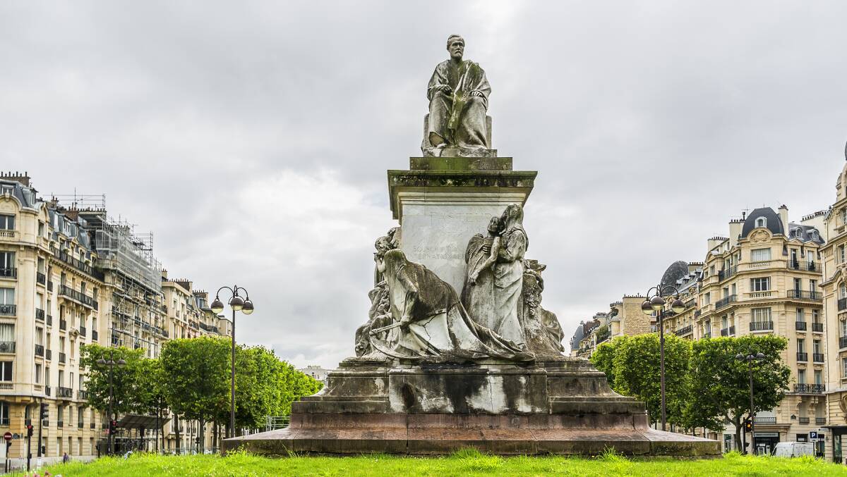 A monument to Louis Pasteur, the inventor of the rabies vaccine, stands in Paris's Place de Breteuil. Picture: Shutterstock