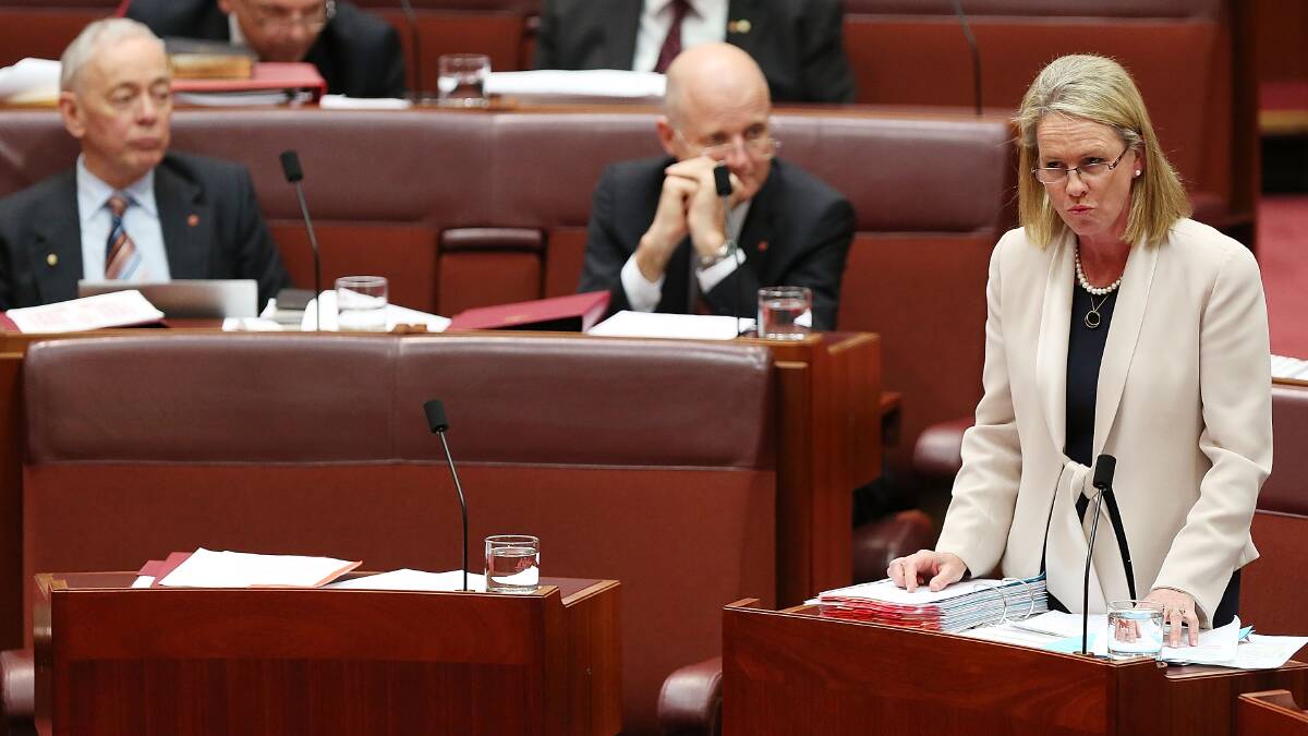 Then-Nationals senator Fiona Nash (right) during question time in 2014. Picture: Getty Images