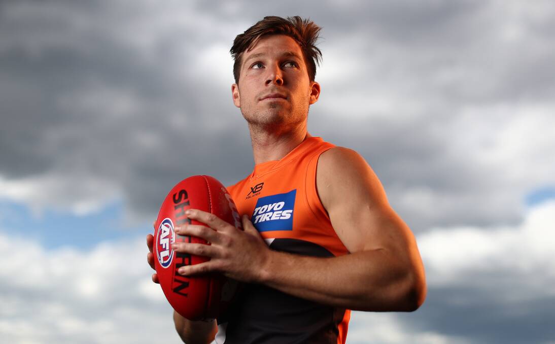 Toby Greene at the WestConnex Centre in Sydney on Monday. Picture: Getty Images