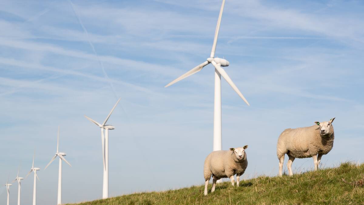 Wind turbines or solar panels offer alternative sources of income for farmers impacted by drought or other environmental factors. Picture: Shutterstock