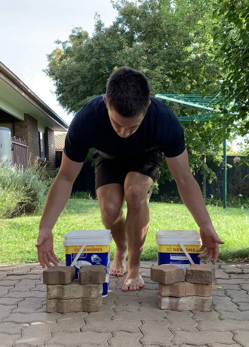 Bricks are not compulsory! Use supplies at home to make your own weights. Picture: Supplied
