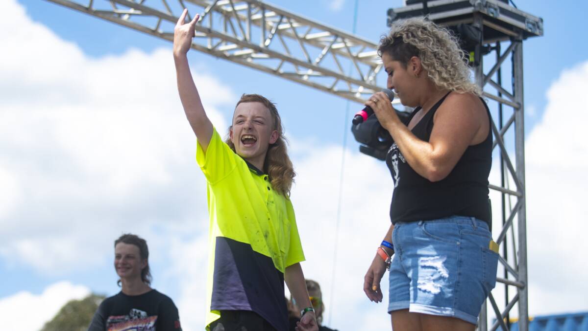 The mullet competition was among Saturday's main attractions. Picture: Keegan Carroll