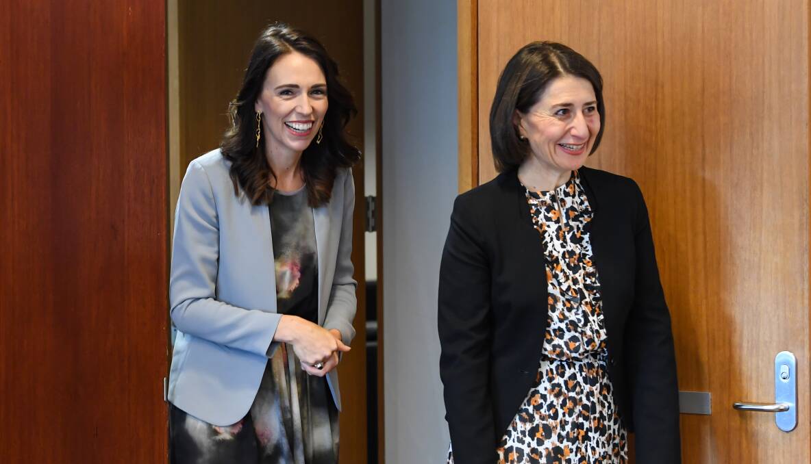 New Zealand Prime Minister Jacinda Ardern and NSW Premier Gladys Berejiklian. Picture: Getty Images