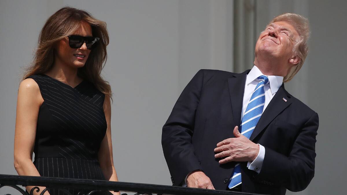 As Hillary Clinton said, please do not take medical advice from a man who looked directly at a solar eclipse. Picture: Getty Images