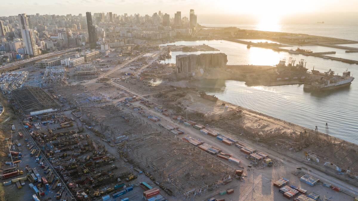 The aftermath of the August 4 explosion at the port of Beirut, Lebanon. Picture: Getty Images