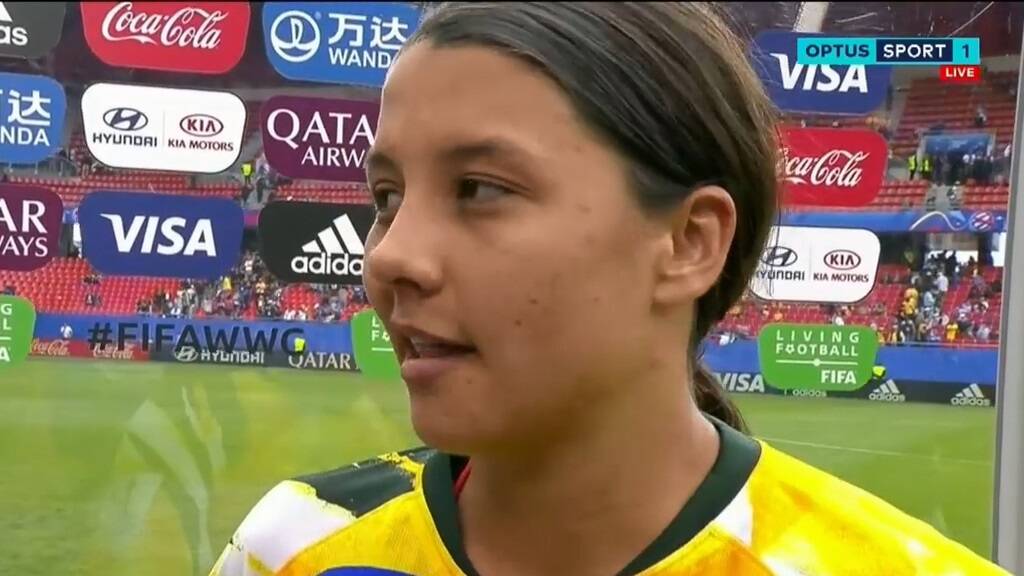 Captain Sam Kerr had a message for certain critics after the victory over Brazil. Picture: NINEVMS