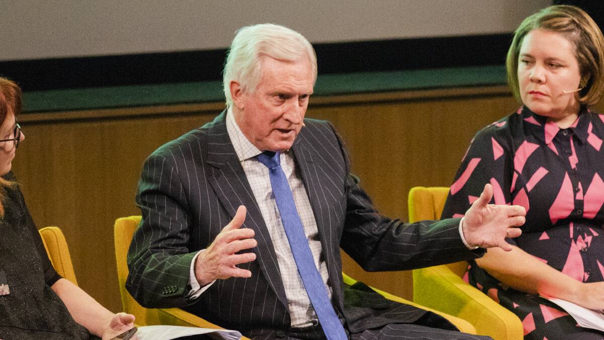 Dr John Hewson at a forum at the National Library in 2021. Picture: Jamila Toderas