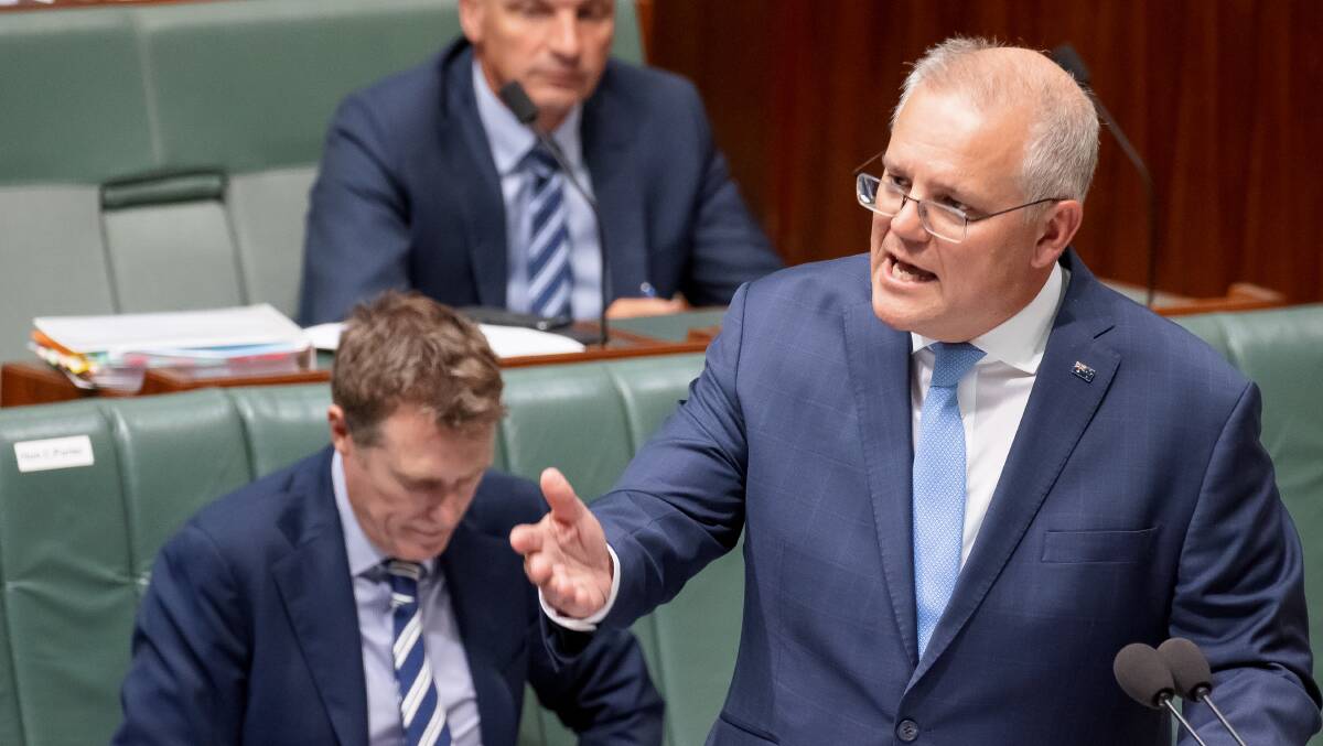 Prime Minister Scott Morrison defended the JobSeeker increase during question time on Tuesday. Picture: Sitthixay Ditthavong