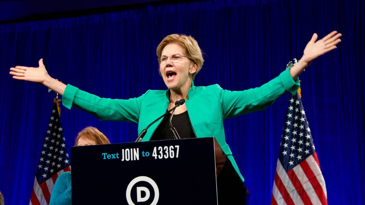 Massachusetts senator Elizabeth Warren bring impressive progressive credentials but is considered an outside chance. Picture: Shutterstock