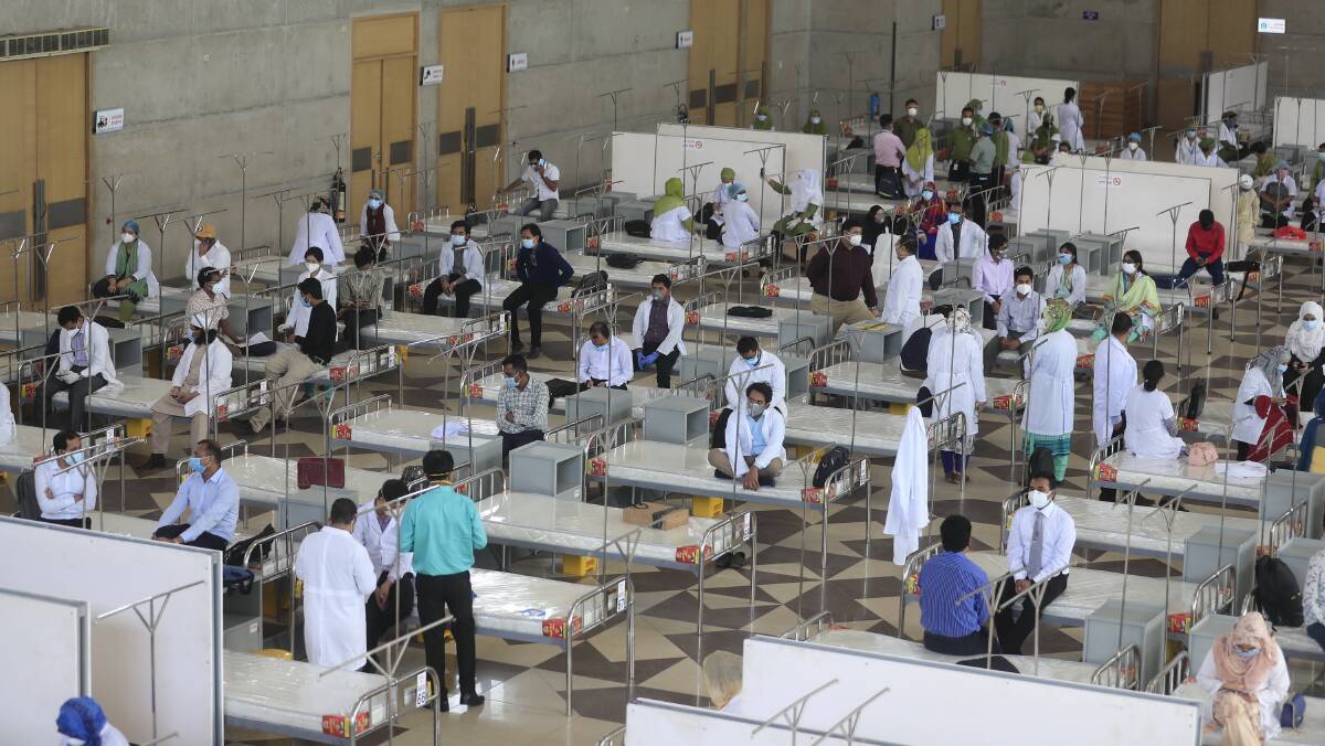 A makeshift hospital ward for the treatment of COVID-19 patients in Dhaka, Bangladesh. Picture: Shutterstock