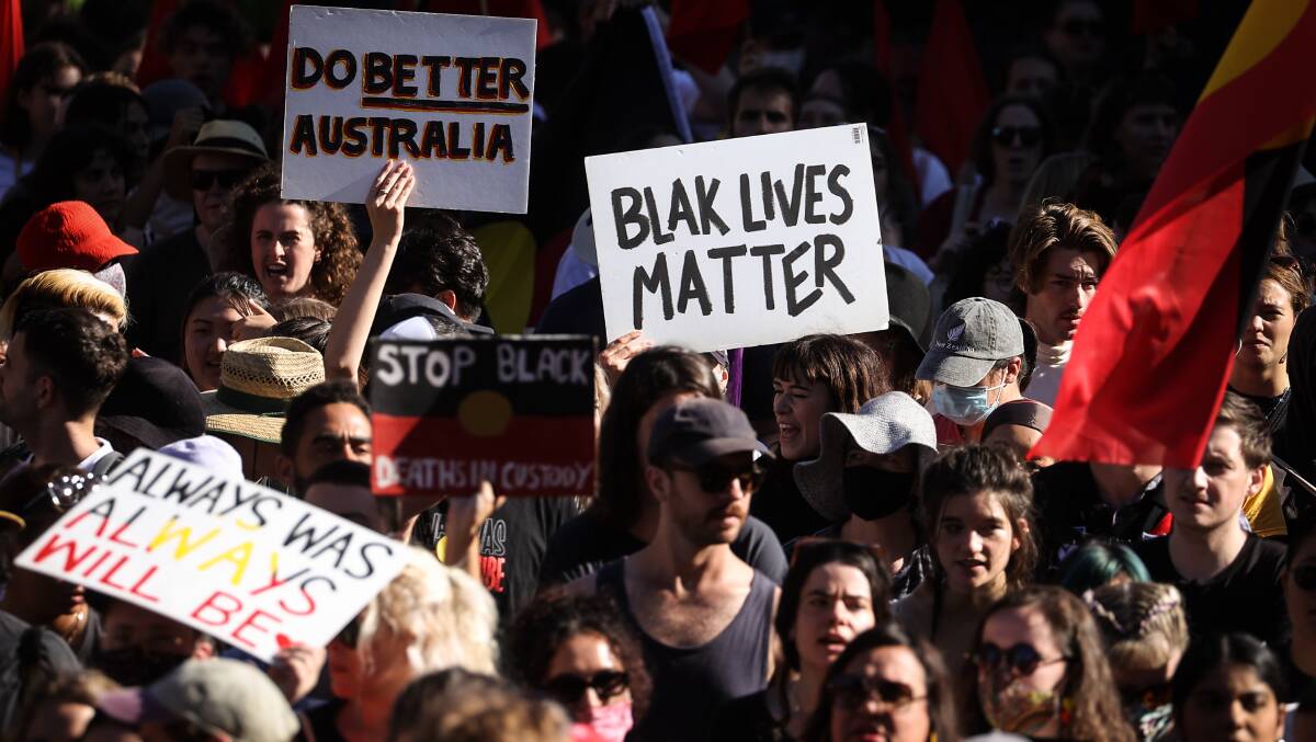 Protests marked 30 years since the Royal Commission into Aboriginal Deaths in Custody handed down its final report. Picture: Getty Images