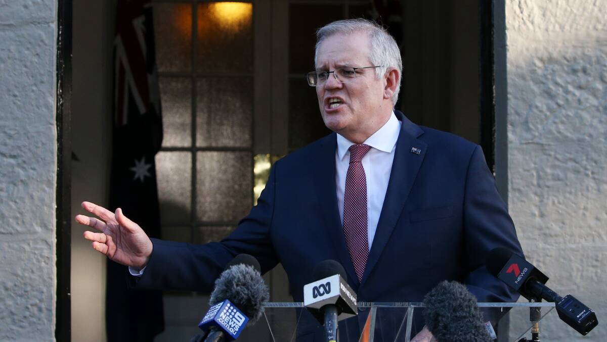 Where did it go? Prime Minister Scott Morrison at The Lodge. Picture: Getty Images