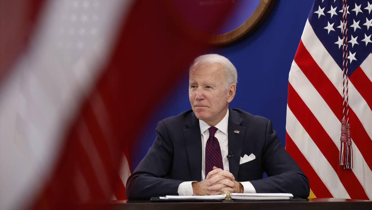 US President Joe Biden is marking one year in office. Picture: Getty Images