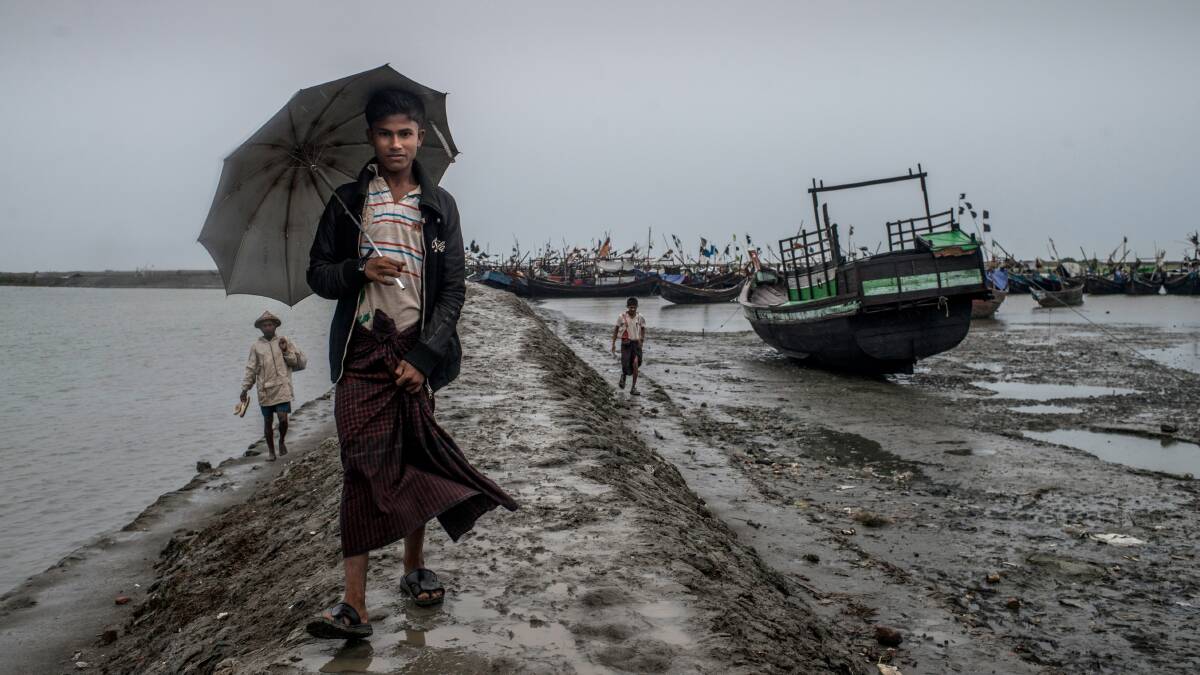 The dangerous journey for many Rohingya refugees begins in harbours beside the Andaman Sea on the Burma-Thai border. Picture: Getty Images
