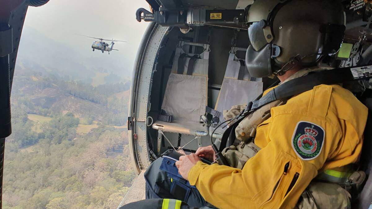Defence personnel during the Queensland and NSW bushfire emergency. Picture: Department of Defence