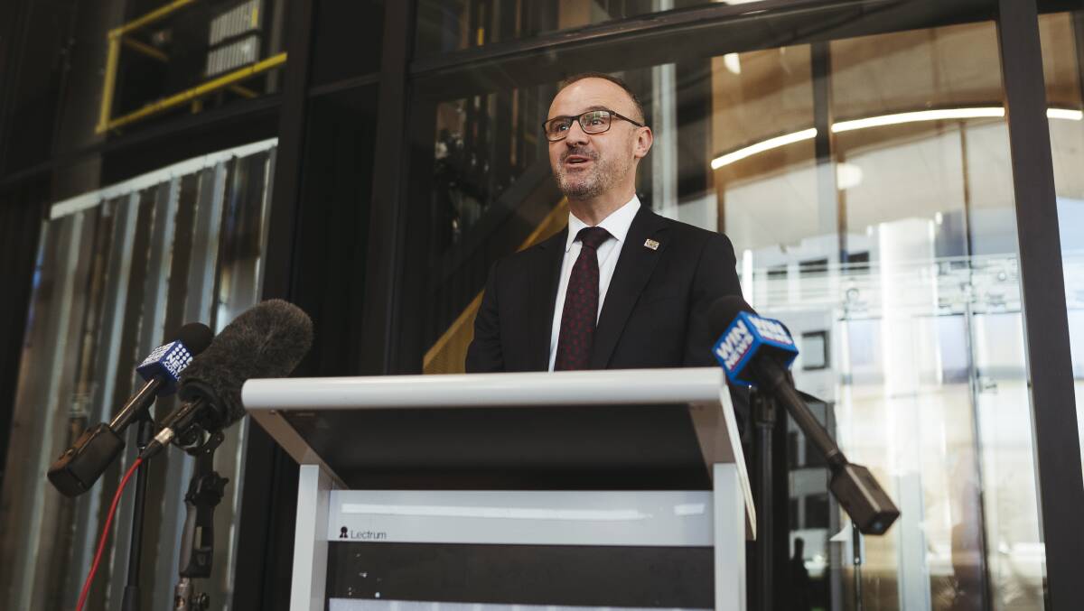 ACT Chief Minister Andrew Barr has slammed state governments for grouping the ACT in with hotspot states. Picture: Dion Georgopoulos
