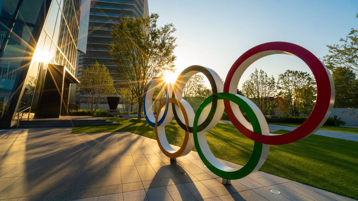 The five-ring symbol of the Olympic Games outside the Japan Olympic Museum in Tokyo. Picture: Shutterstock
