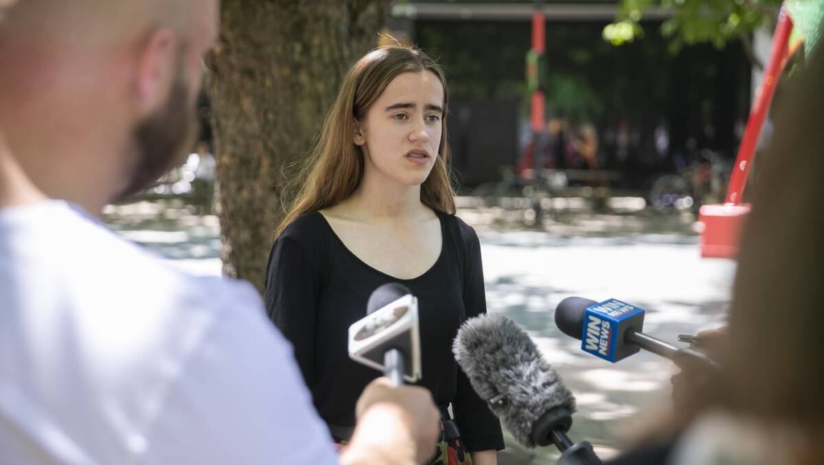 16 year old Tara Craemer-Banks wants the voting age to be lowered so she has a voice in ACT politics. Picture: Keegan Carroll
