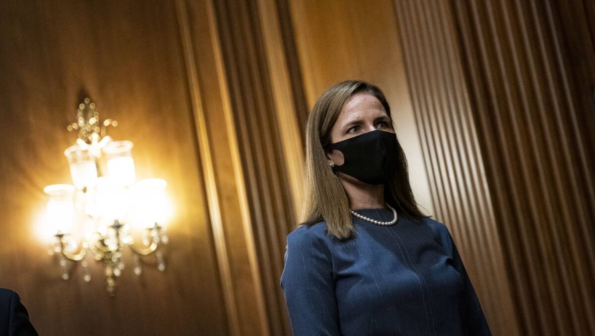President Trump's Supreme Court nominee Amy Coney Barrett could shift the make-up of the court for a generation unless Democrats fight back. Picture: Getty Images