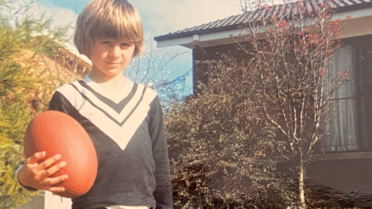 A young Andrew Barr, then a fan of the Western Suburbs Magpies. Picture: Supplied