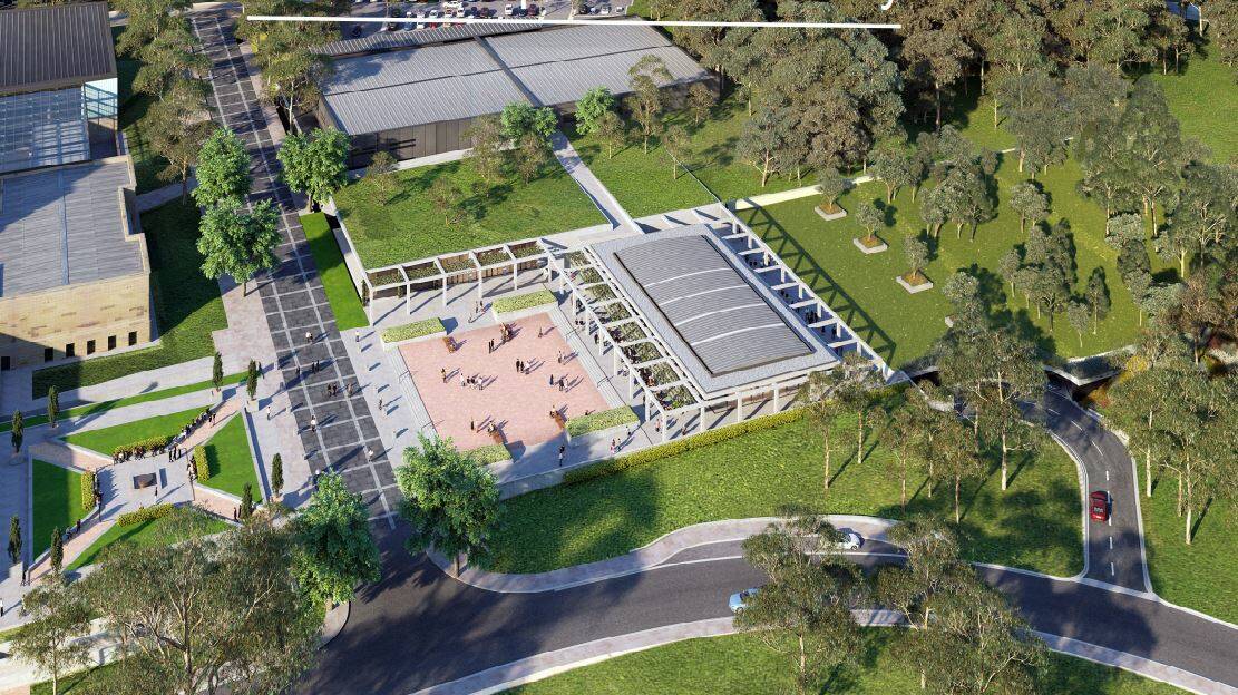 An artist's impression of the area, when the contractor's car park has been re-landscaped at the conclusion of expansive works at the Australian War Memorial. Picture: Supplied