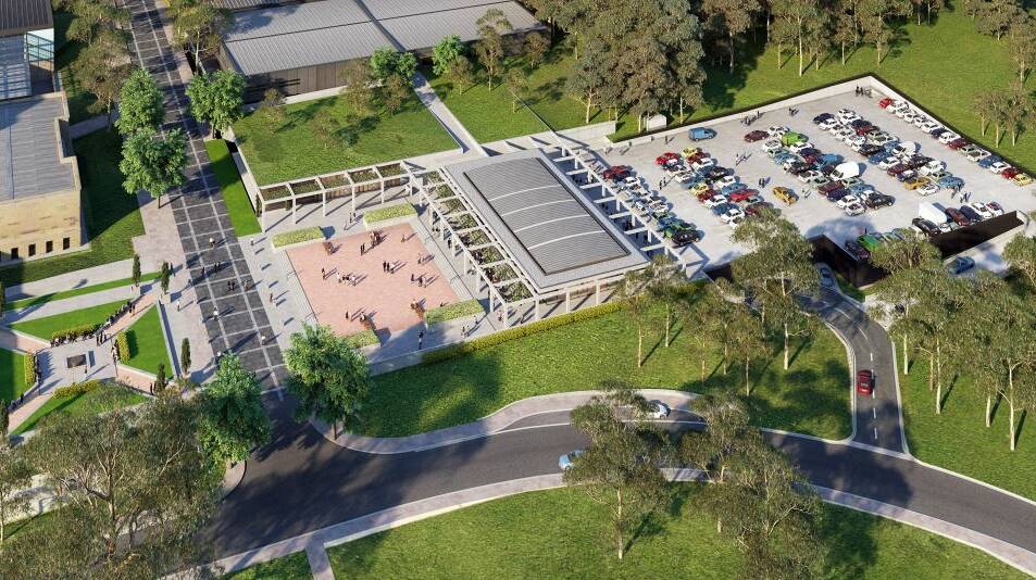 An artist's impression of the temporary car park for contractors, to be used during the major redevelopment works. Picture: Supplied