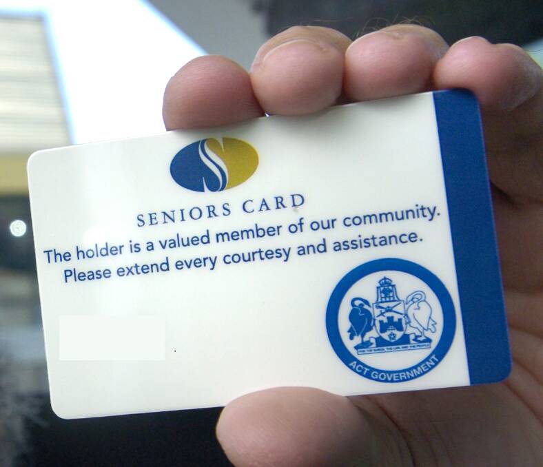 Seniors card age of eligibility dropped in Canberra