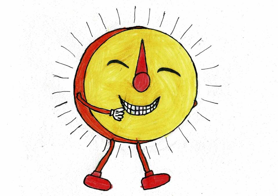 Eleven-year-old illustrator Joseph O'Brien of Port Macquarie dials up the positivity for World Kindness Day with this cheerful Kindness Factory character.