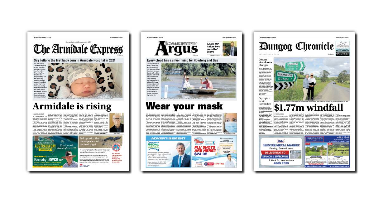 The Armidale Express, Goondiwindi Argus and Dungog Chronicle are among a number of local newspapers that ACM is bringing back in print 12 months after printing was suspended at the height of the pandemic.