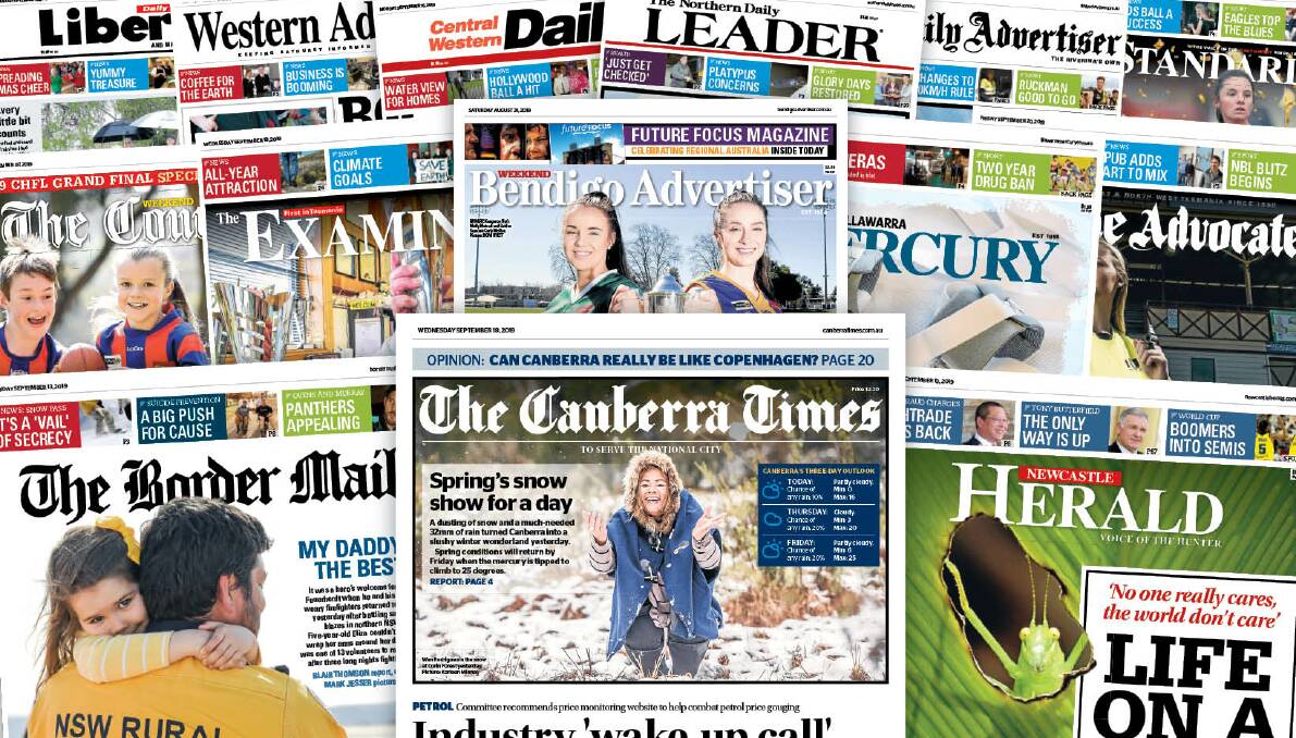 The ACM print and digital network includes 14 daily titles serving Canberra and key regional population centres.