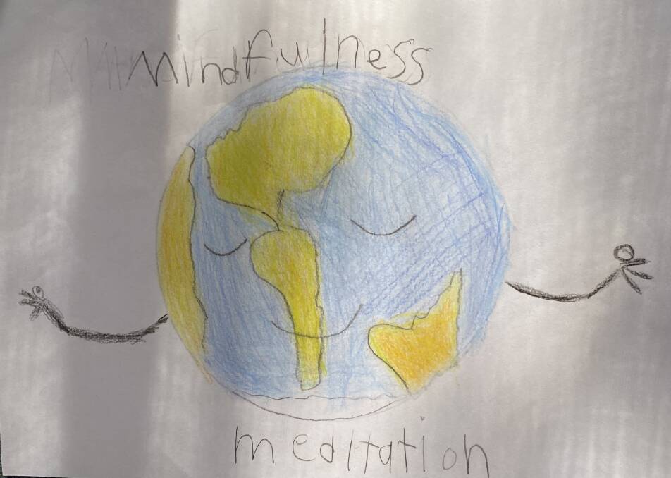 Planet Mindfulness/Meditation by Henry Harvey-Sutton, aged 7, of Weetangera Primary School in the ACT. Picture supplied by kindnessfactory.com