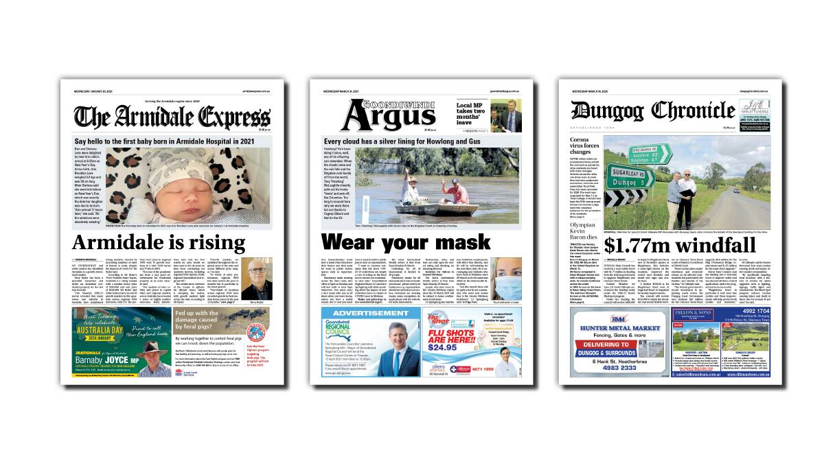 The Armidale Express, Goondiwindi Argus and Dungog Chronicle were required under the PING program to maintain digital-only local news coverage but ACM returned them to print despite challenging commercial conditions.