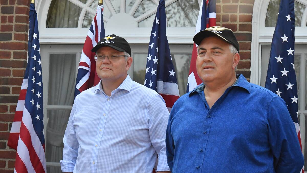 Australia's former Ambassador to the US Joe Hockey at a garden party with Prime Minister Scott Morrison in 2019 in Washington DC, United States. Picture: AAP