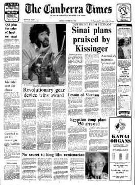 The front page of The Canberra Times on October 26, 1981.