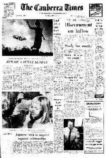 The front page of The Canberra Times on April 5, 1976.