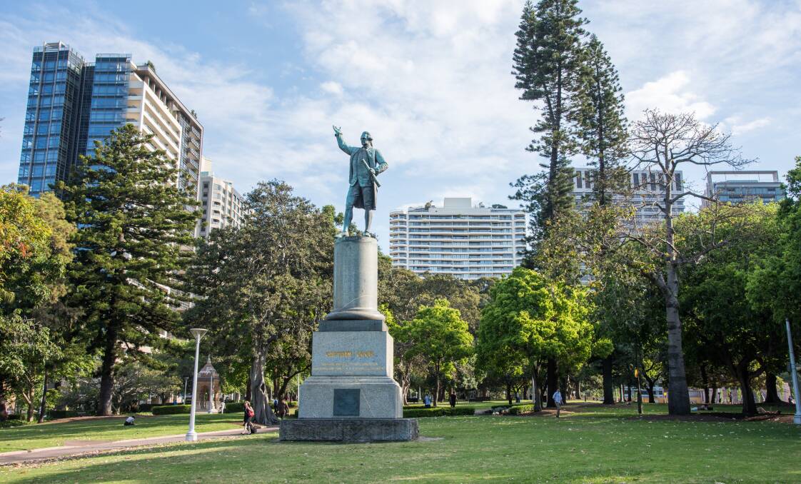 Statue of Captain Cook in Sydney's Hyde Park.