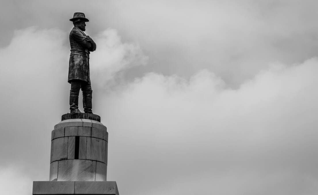 Statue of Confederate General Robert E Lee in New Orleans. 