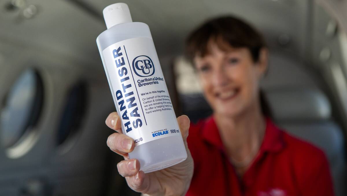 CUB has donated 1000, 500ml bottles of hand sanitiser to the Flying Doctor. 