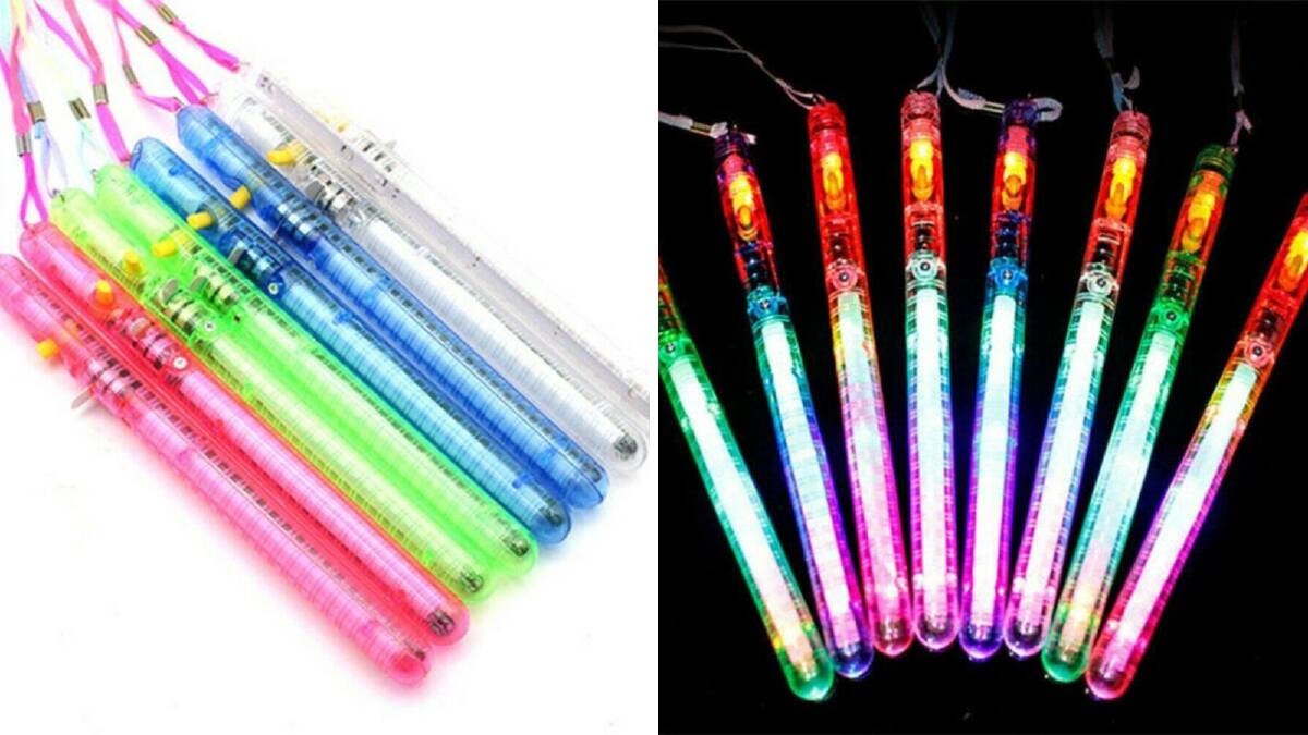 Lux Glow and Toy Co's light up party wands have been recalled following safety concerns. Picture by ACCC