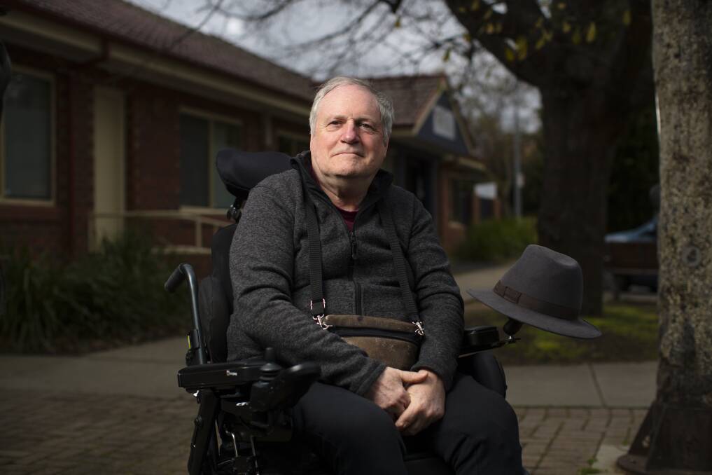 Keith Johns is among the dozens of disabled seniors who have expressed interest in joining a class action for people excluded from the NDIS because of their age. Picture by Keegan Carroll 